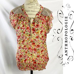 Anthropologie Floral Casual Blouse By Tiny